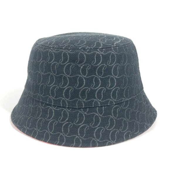 Christian Louboutin Logo CL bucket hat bob hat cotton Black/Red Unused main image 7